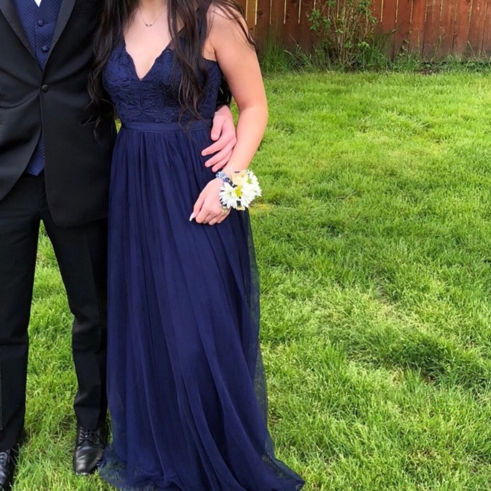 Dark blue long formal dress